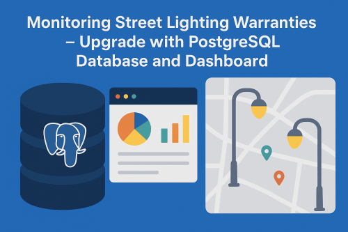 street lighting warranty monitoring dashboard PostgreSQL map
